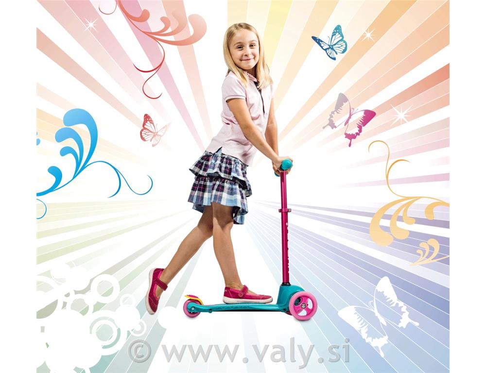 Hudora otroški skiro Flitzkids 2.0 wonders roza