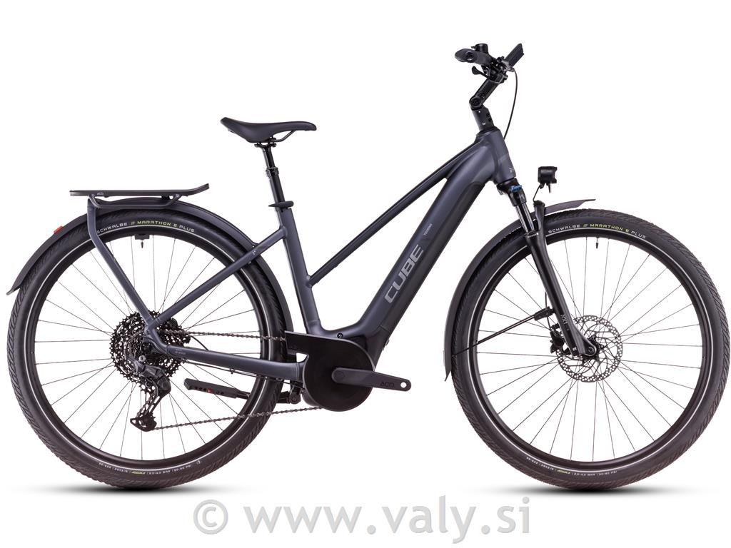 Cube električno žensko kolo Touring Hybrid PRO 625 siva