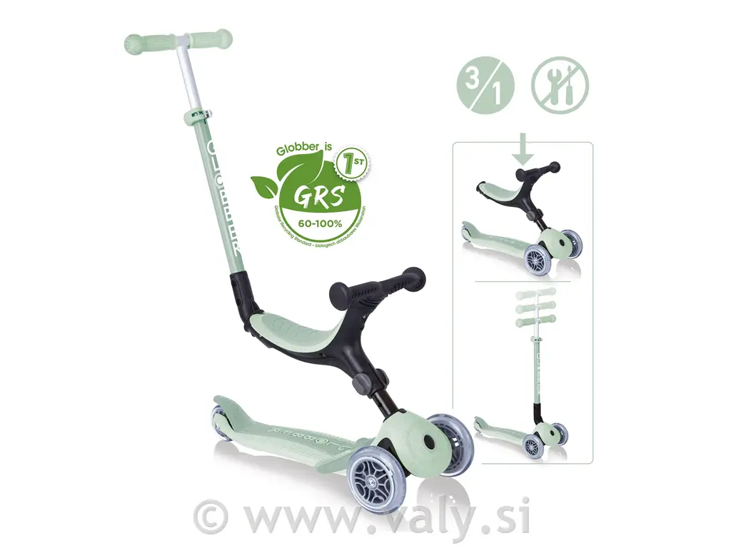 Globber skiro Go-Up Foldable Plus Eco 3 v 1