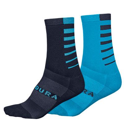 Endura nogavice CoolMax® Stripe 2 para temno +svetlo modre