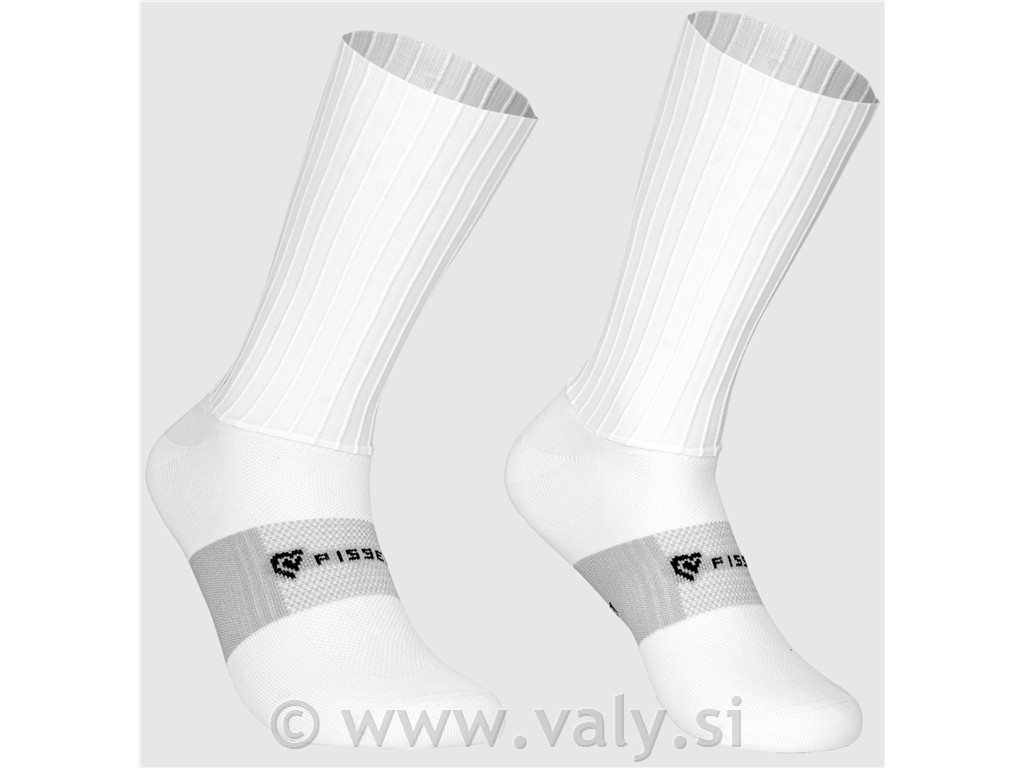 Pissei kolesarske nogavice Aero Socks bela