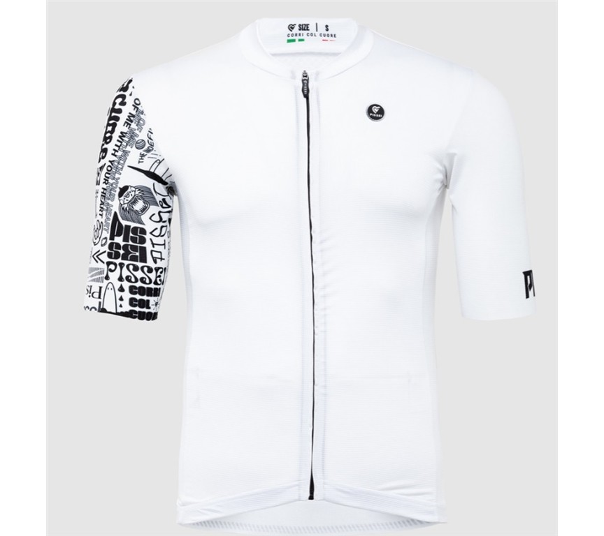 Pissei kratka majica Prime "Bianco/Lettering"