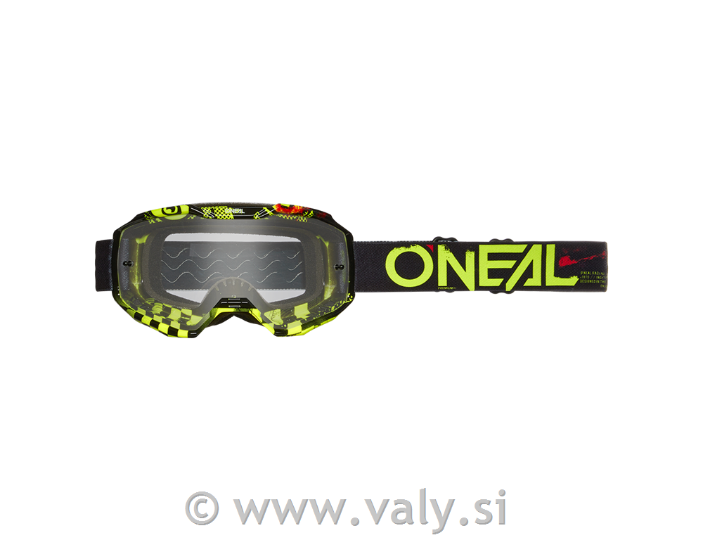O`Neal goggle očala B-10 ATTACK črna rumena clear steklo