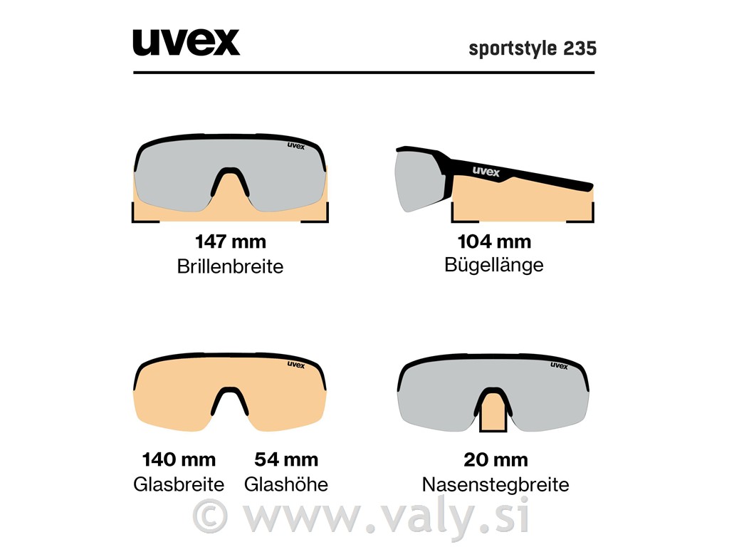 Uvex očala SPORTSTYLE 235 siva, modro zrcalno steklo