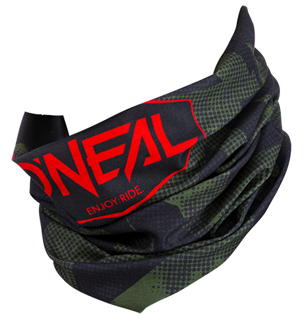 O`Neal trak NECKWARMER COVERT črna zelena rdeča