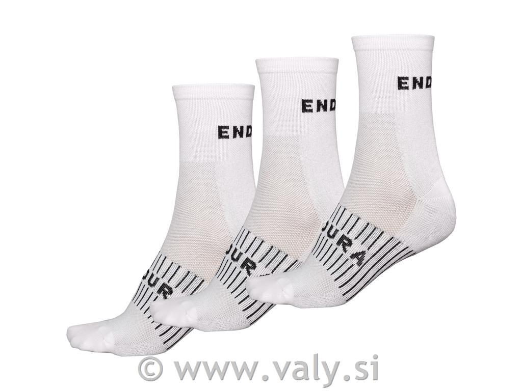 Endura nogavice CoolMax® Race Sock bela 3 pari