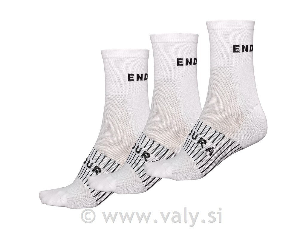 Endura nogavice CoolMax® Race Sock bela 3 pari