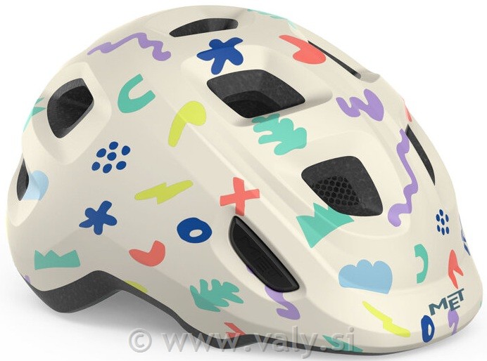 Met čelada HOORAY otroška bela ikone