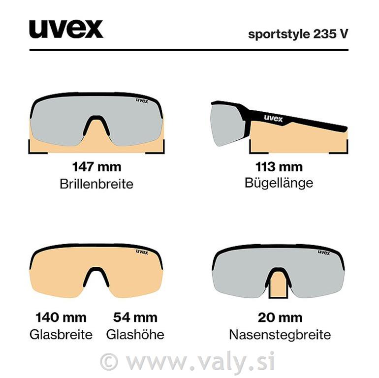 Uvex očala SPORTSTYLE 235 V bela / modro zrcalno steklo