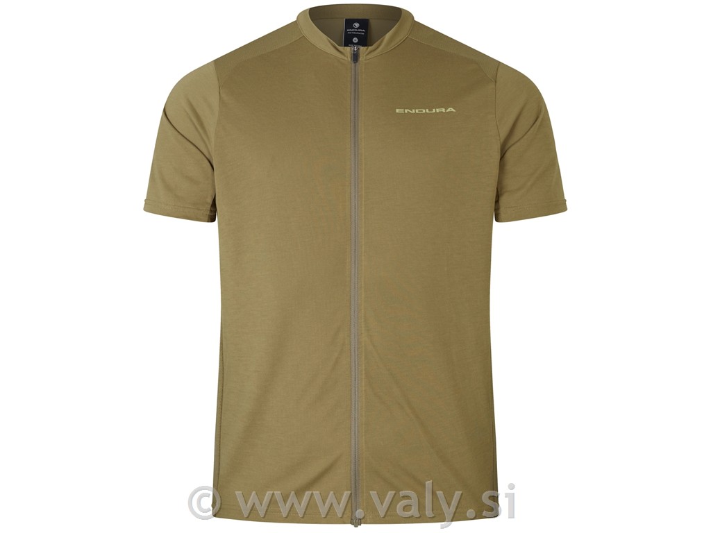 Endura kratka kolesarska majica LOOP Zipped Yersey zelena