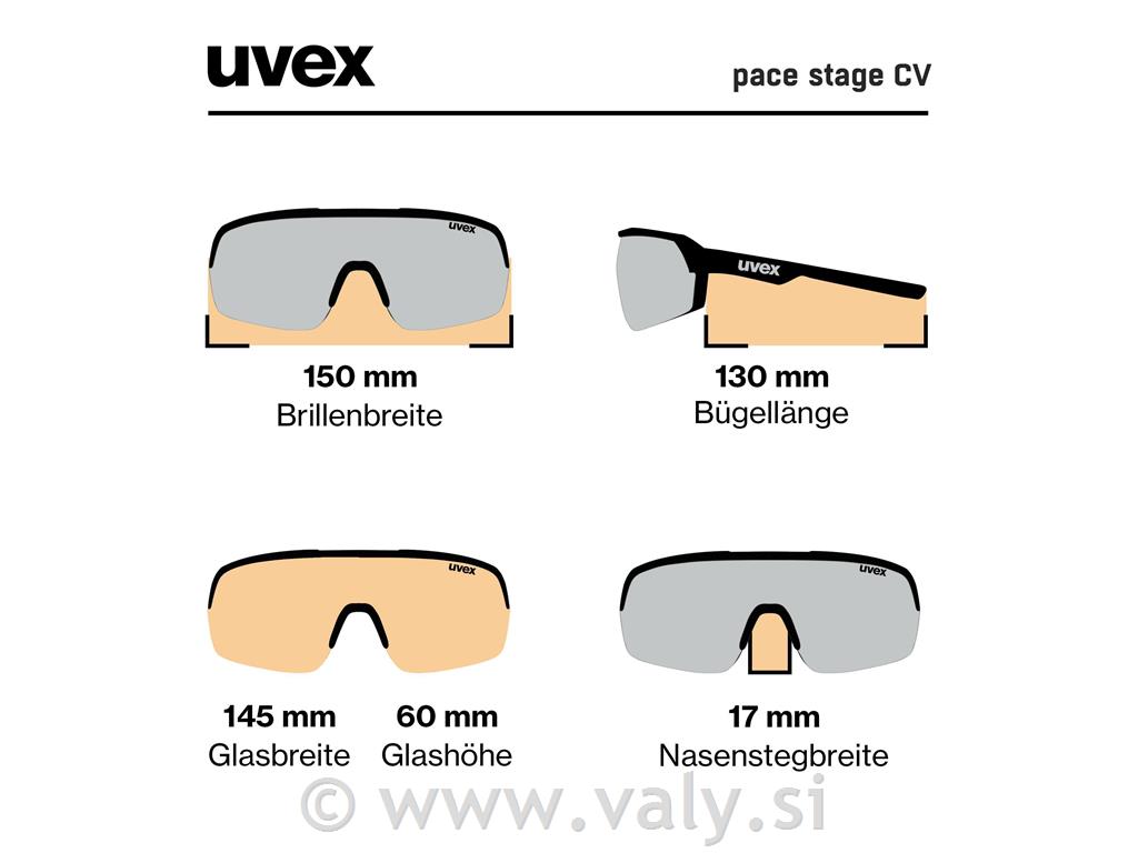 Uvex očala pace stage CV črna, zrcalno srebrno steklo