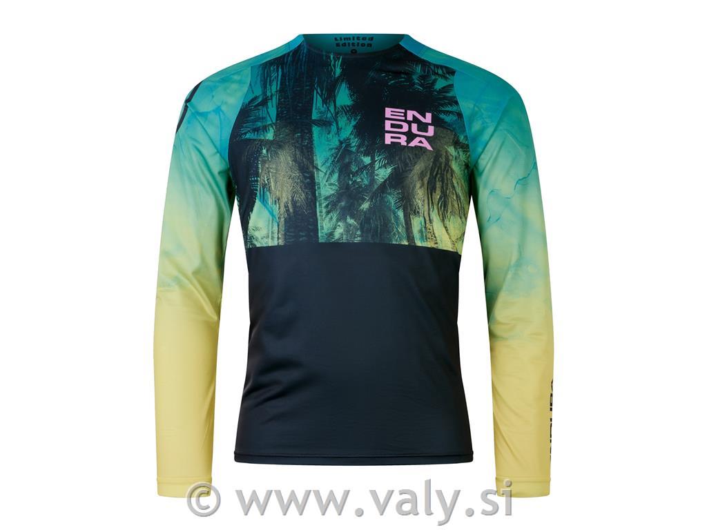 Endura majica Tropical L/S Print LTD modra rumena zelena