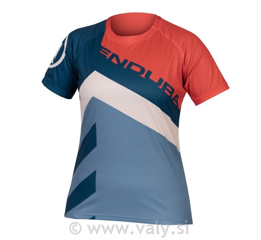 Endura majica Wms SingleTrack PRINT Tee LTD modra rdeča