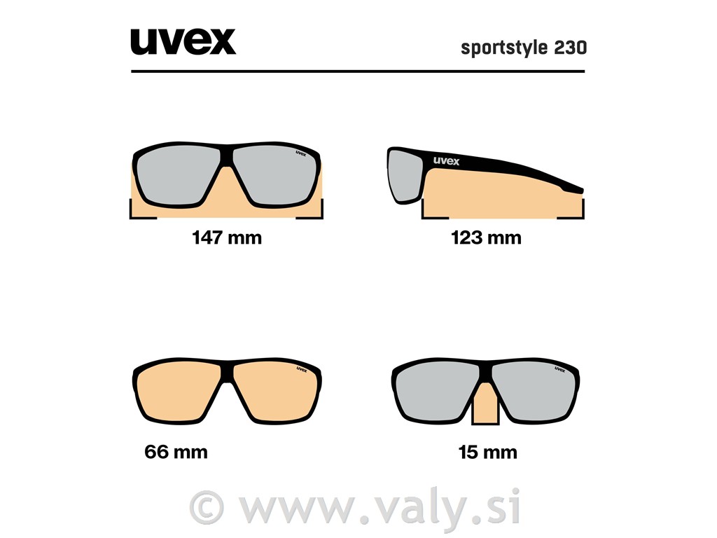 Uvex očala SPORTSTYLE 230 črna, sivo zrcalno steklo