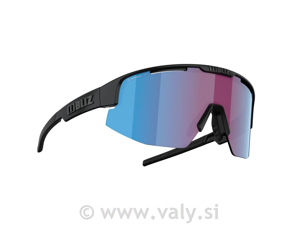 Bliz očala Matrix črna, vijolično modro NordicLight steklo