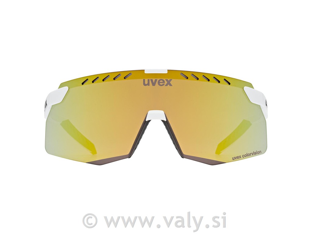 Uvex očala pace stage s CV bela, zrcalno rumeno steklo
