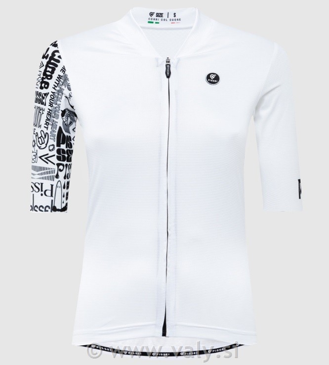 Pissei kratka ženska majica Prime "Bianco/Lettering"