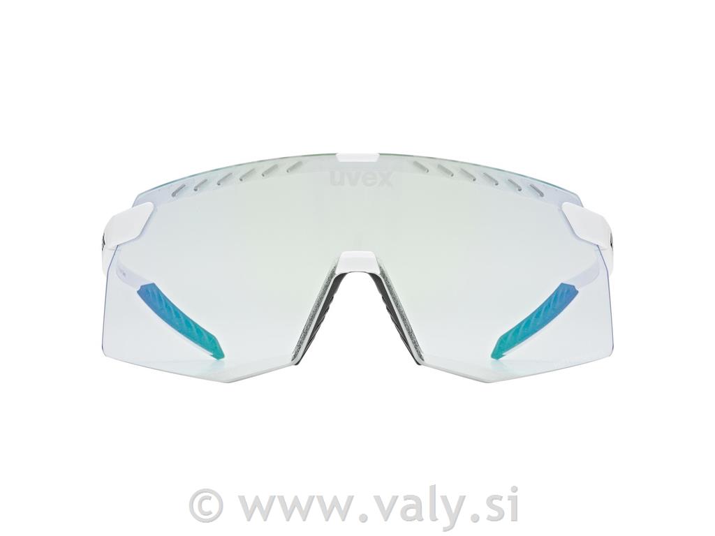 Uvex očala pace stage V bela, zrcalno zeleno steklo