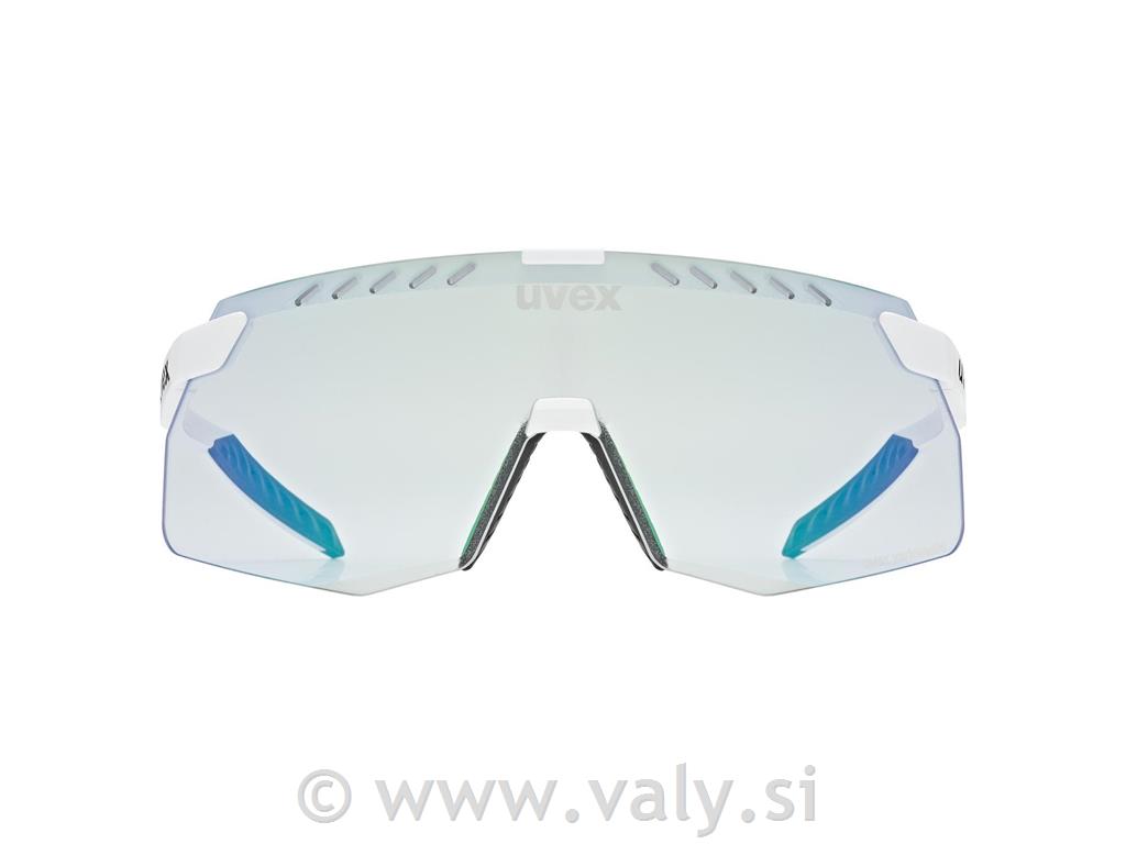 Uvex očala pace stage s V bela, zrcalno zeleno steklo