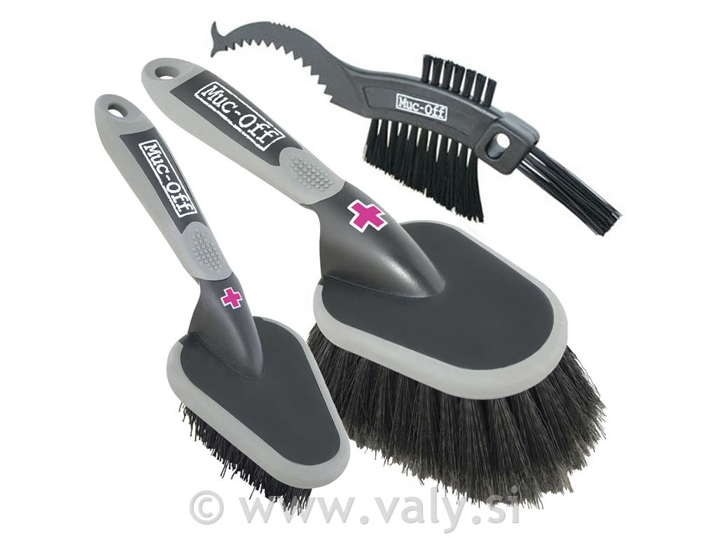Muc-Off ščetke Premium Brush Kit za čiščenje kolesa 3kosi