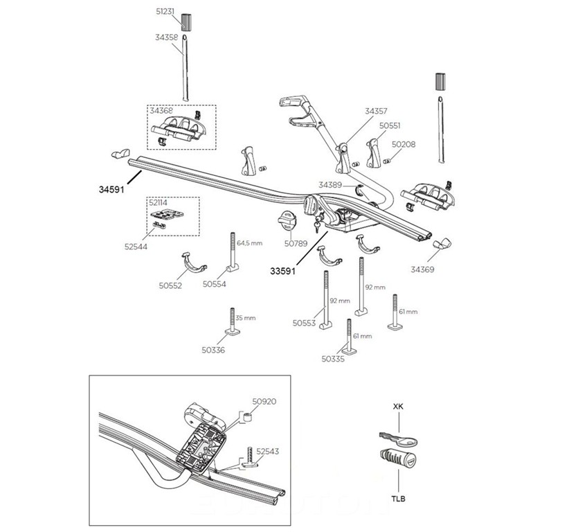 THULE matica za nosilec koles Thule 591 50920 cylinder nut
