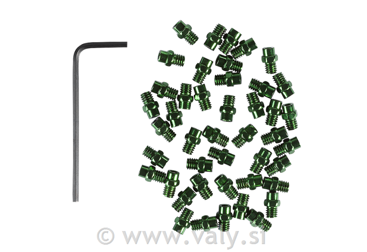 Nadomestni pini za flat pedala M4 4x5mm 44 kosov zelena