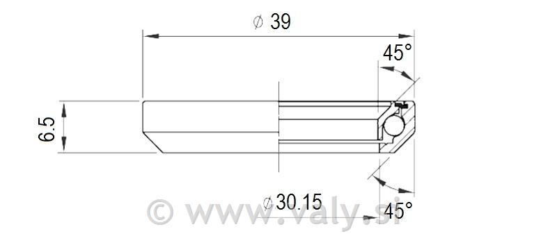 FSA krmilni ležaj TH-870G 39x30.15 x 6.5mm; 45°x45°;1-1/8 "