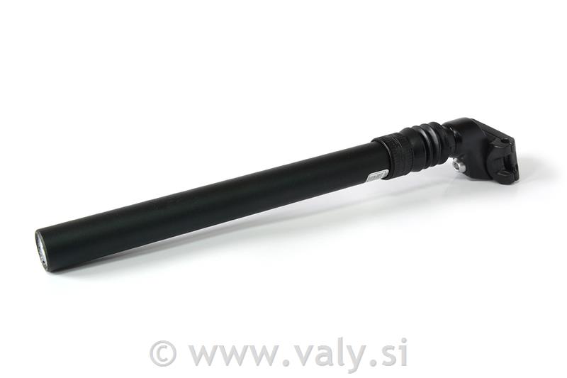 Sedežna opora z vzmetjo aluminij 27,2 x 350 mm črna