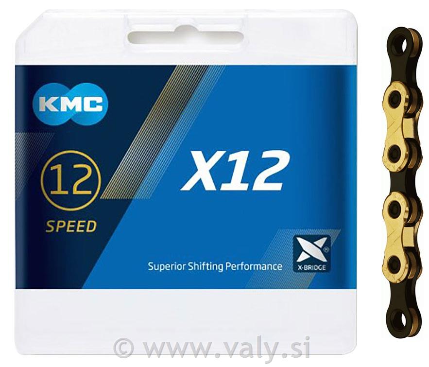 KMC veriga X12 TI-N zlata / črna 126 čLenov