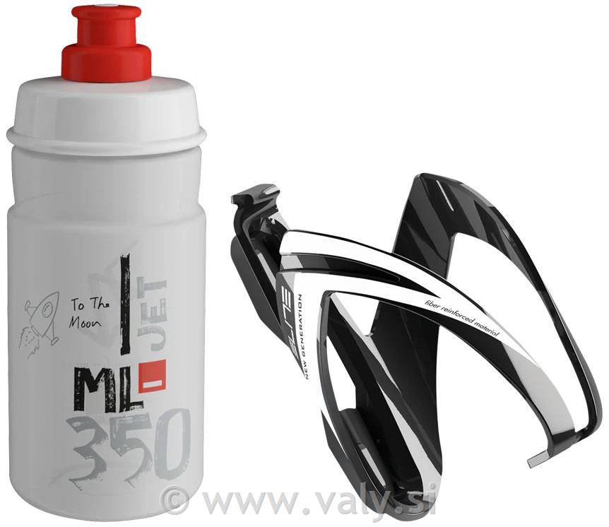 Elite kolesarski bidon z nosilcem Kit JET/CEO 350 ml