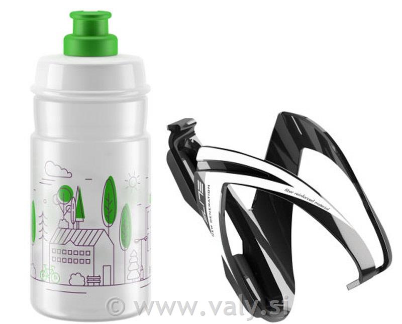 Elite kolesarski bidon z nosilcem Kit JET/CEO 350 ml