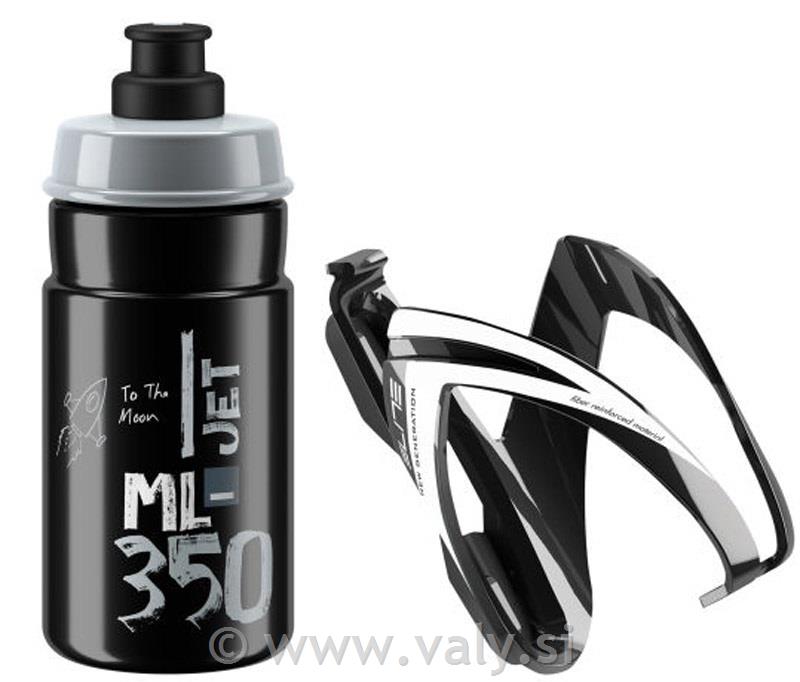 Elite kolesarski bidon z nosilcem Kit JET/CEO 350 ml