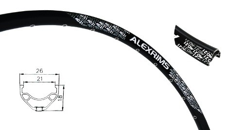 Alexrims obroč MD21 29" črn / 32 lukenj / tubeless ready