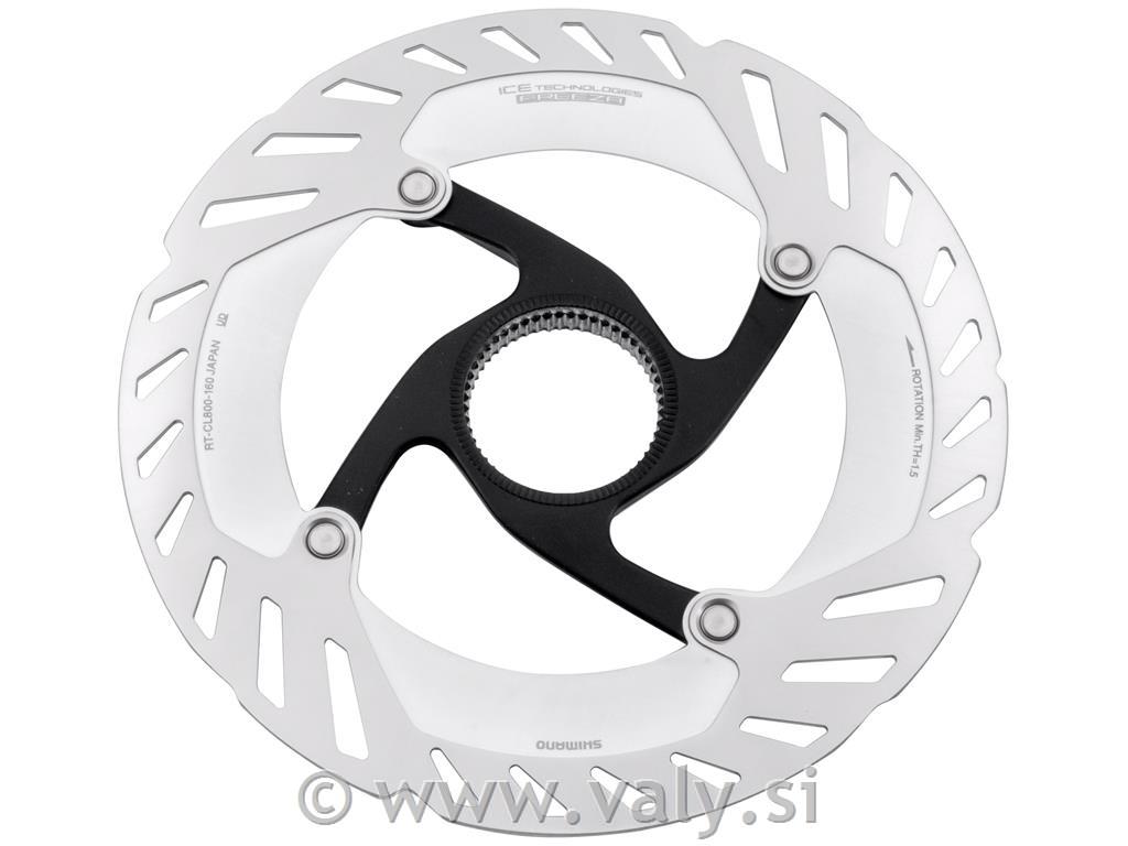Shimano rotor RTCL800 z magnetnim pritrdilnim obročem 160mm
