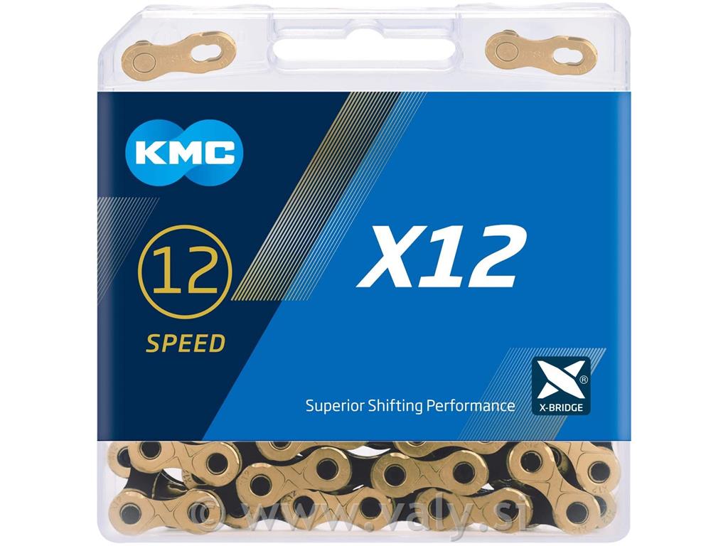 KMC veriga X-12 zlata / črna 126 čenov