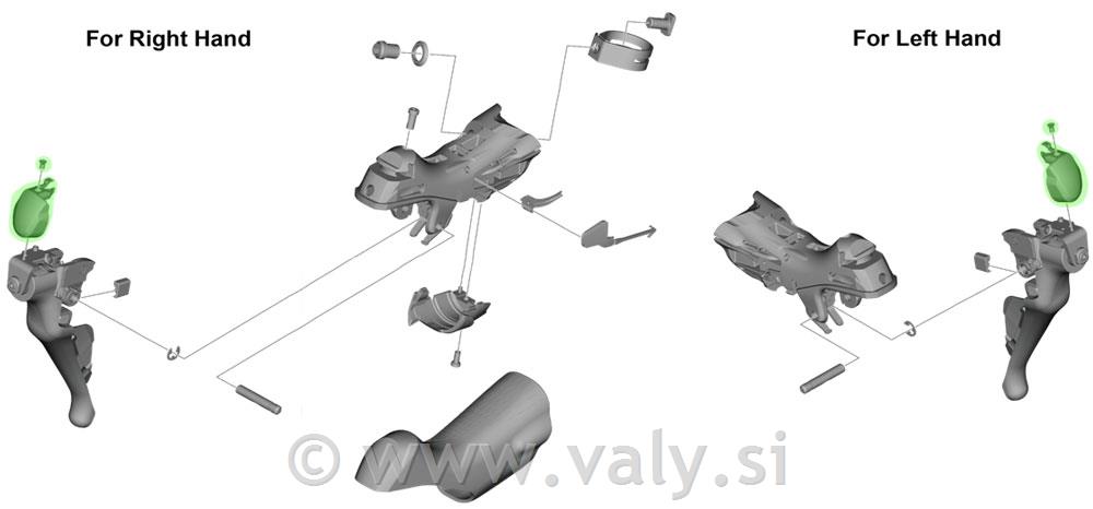 Shimano pokrovček prestavne ročice 105 ST-R7000 leva
