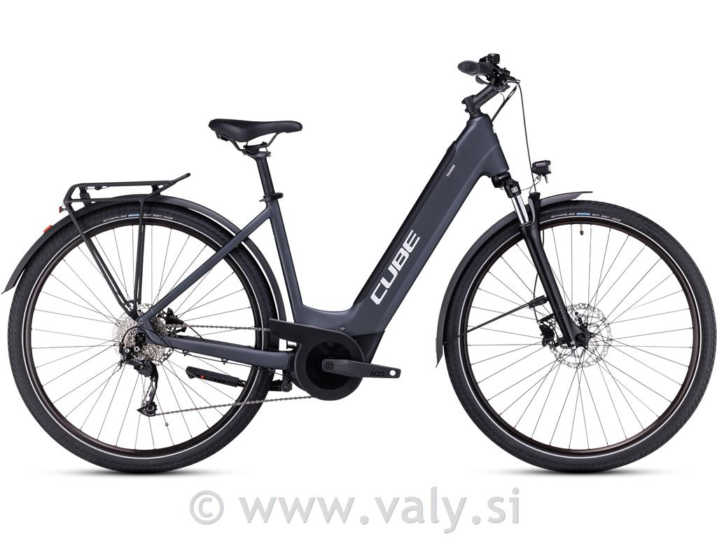 Cube žensko kolo Touring Hybrid ONE 500 EE siva bela