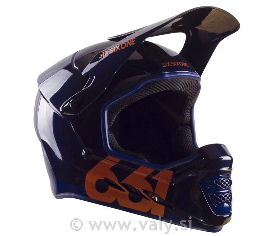 661 full face čelada Reset Midnight Copper modra oranžna