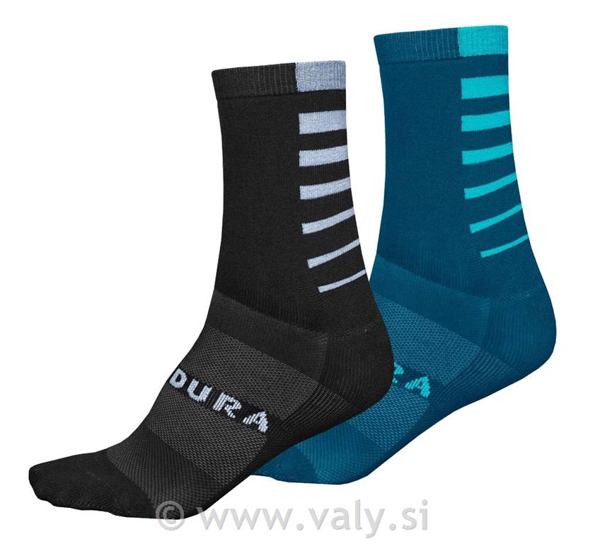 Endura nogavice CoolMax® Stripe Sock 2 para črne+zelene