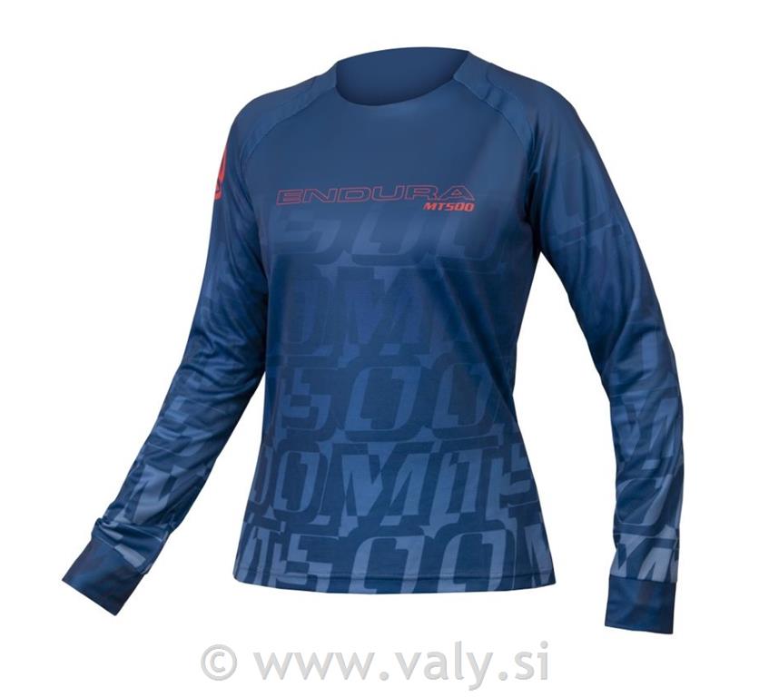 Endura majica Wms MT500 Print L/S Tee LTD dolg rokav modra