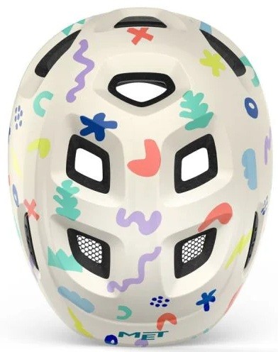 Met čelada HOORAY otroška bela ikone