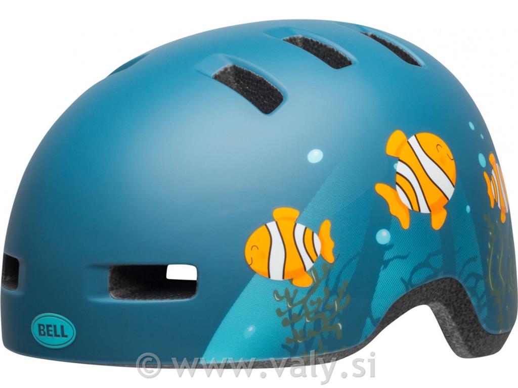 BELL čelada Lil Ripper mat siva modra ribice