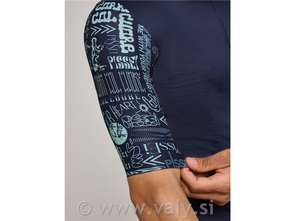 Pissei kratka majica Prime modra "Blue/Lettering"
