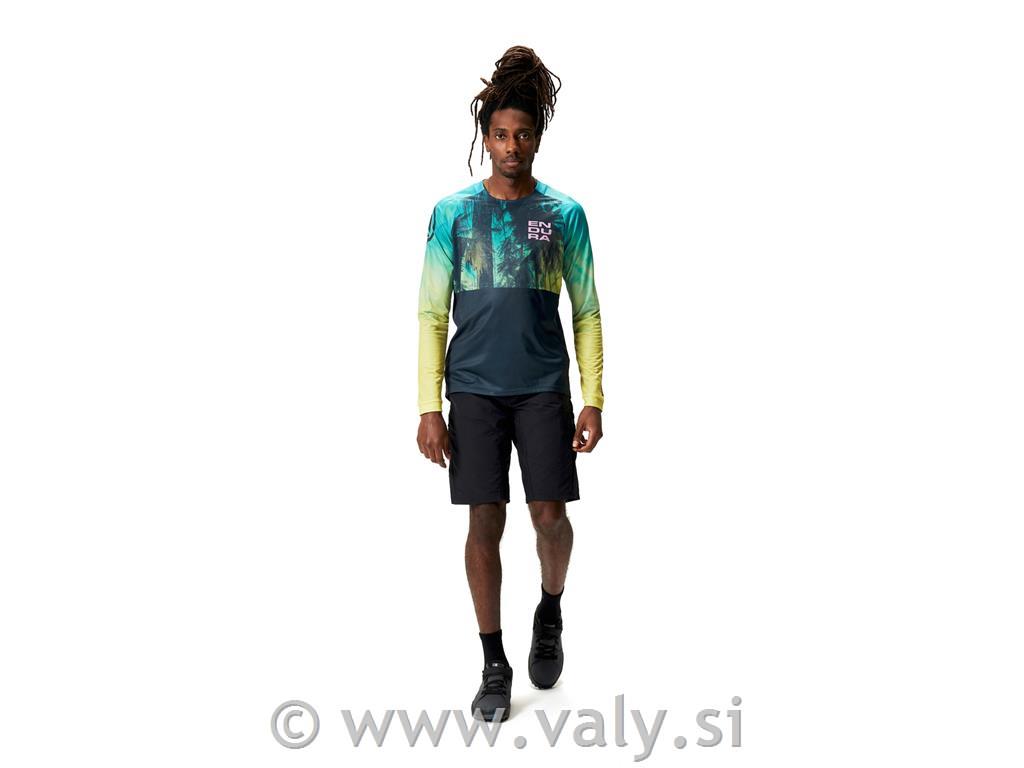 Endura majica Tropical L/S Print LTD modra rumena zelena