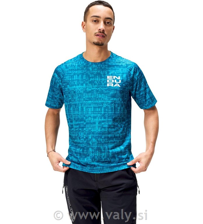 Endura kolesarska majica Grid LTD Printed S/S modra