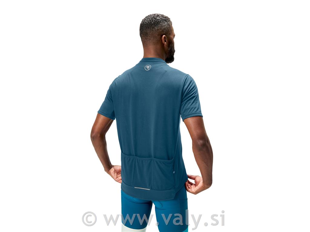 Endura kratka kolesarska majica LOOP Zipped Yersey modra