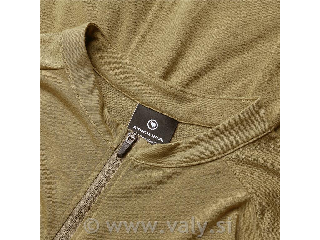 Endura kratka kolesarska majica LOOP Zipped Yersey zelena