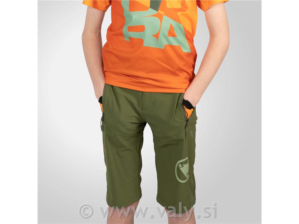 Endura otroške hlače Kids MT500JR Short s podlogo zelena